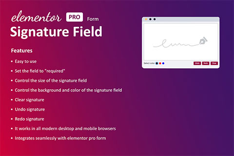 WordPress плагин CodeCanyon Signature Field for Elementor Form