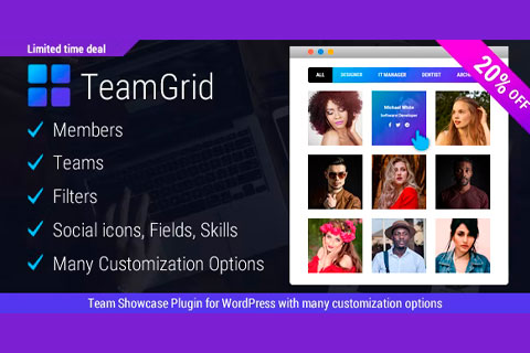 WordPress плагин CodeCanyon Team Grid