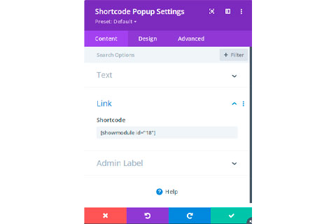 Divi Shortcode Popup Module