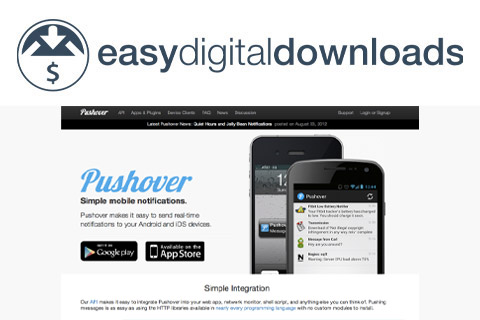 WordPress плагин EDD Pushover Notifications