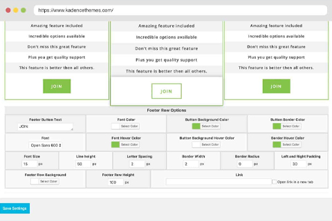 Kadence Pricing Table