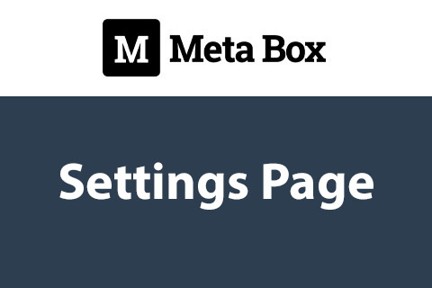 Meta Box Settings Page