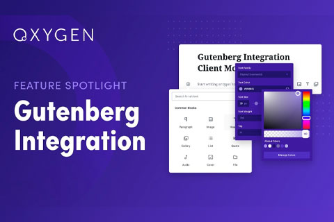 Oxygen Gutenberg Integration