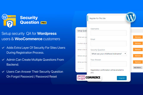 WordPress плагин WP Security Questions Pro