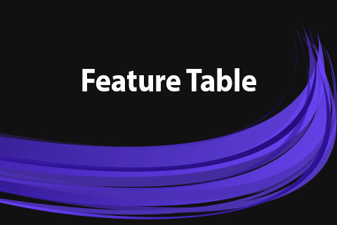 JoomClub Feature Table