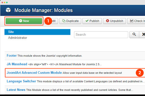 Joomla расширение JA ACM