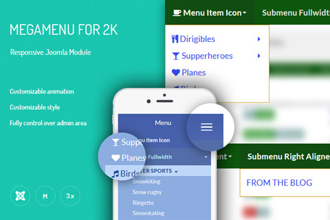Joomla расширение JUX Mega Menu for K2