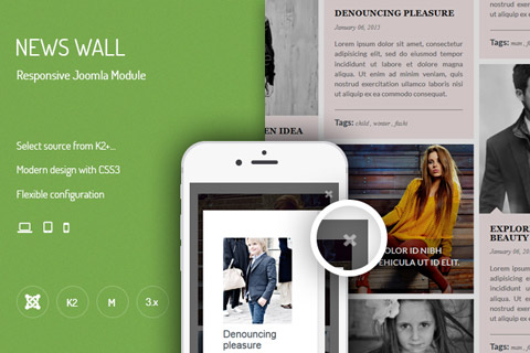 Joomla расширение JUX News Wall