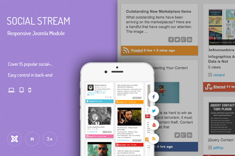 Joomla расширение JUX Social Stream