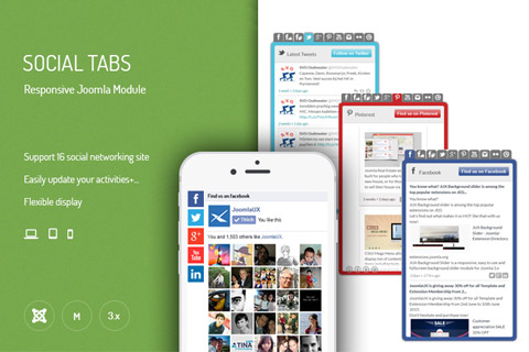 Joomla расширение JUX Social Tabs