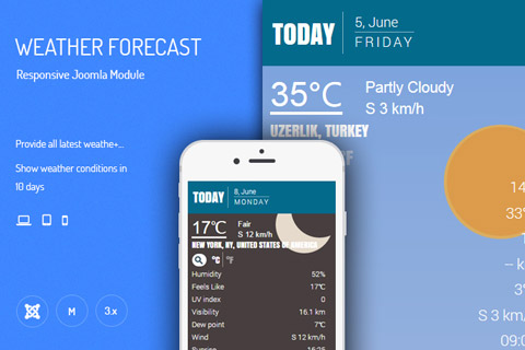 Joomla расширение JUX Weather Forecast