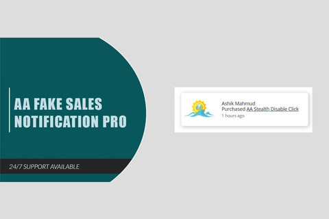 Joomla расширение AA Fake Sales Notification Pro