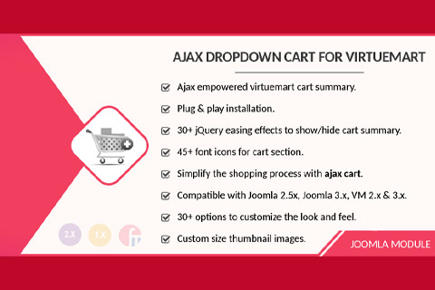 Joomla расширение Ajax Dropdown Cart for VirtueMart