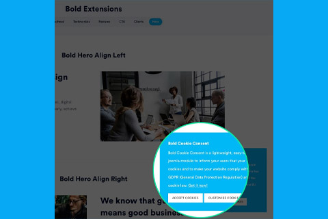 Joomla расширение Bold Cookie Consent