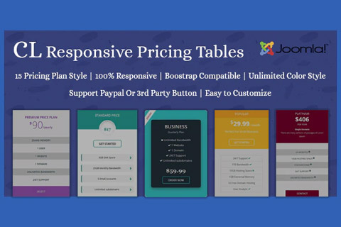 Joomla расширение CL Responsive Pricing Table