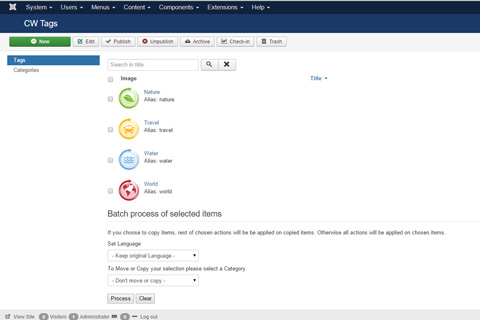 Joomla расширение CW Tags