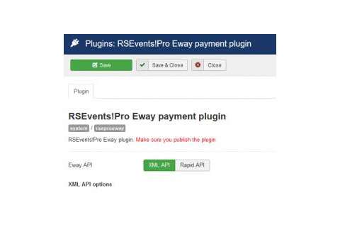 Joomla расширение Eway Payment for RSEvents! Pro