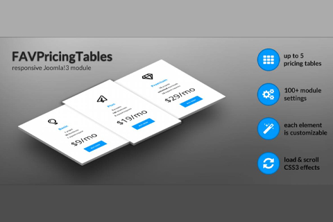 Joomla расширение FavPricingTables