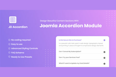 Joomla расширение JD Accordion Pro
