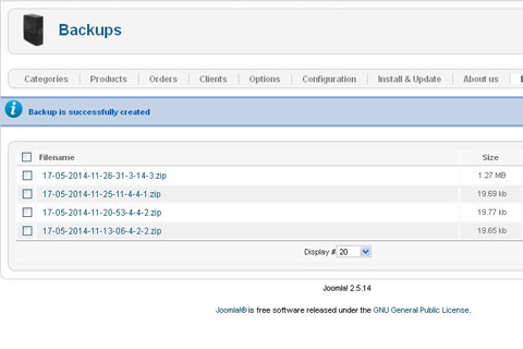 Joomla расширение JoomShopping Addons: Import Export Backup