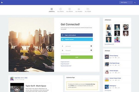 Joomla расширение JomSocial Column Theme