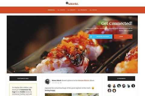 Joomla расширение JomSocial Kikiriki Theme