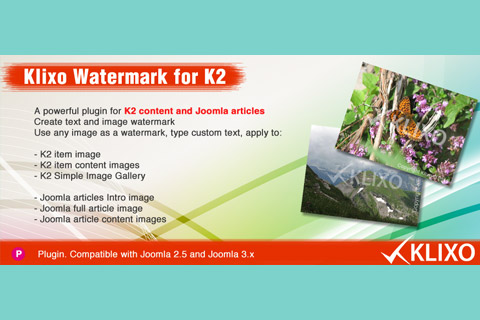 Joomla расширение Klixo Watermark For K2