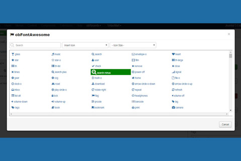 Joomla расширение obFontAwesome