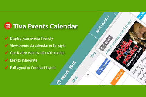 Joomla расширение Tiva Events Calendar