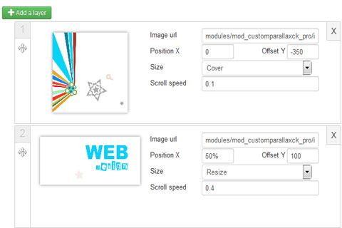 Joomla расширение Custom Parallax CK