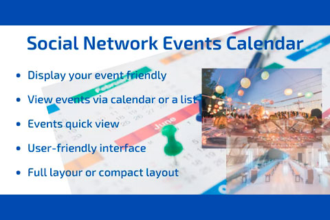 Joomla расширение Social Network Events Calendar