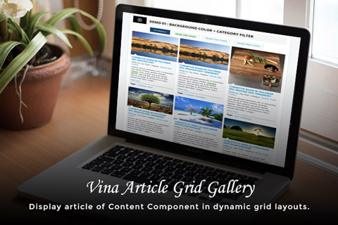 Joomla расширение Vina Article Grid Gallery