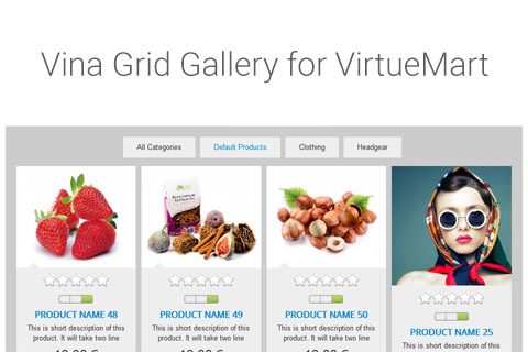 Joomla расширение Vina Grid Gallery for VirtueMart