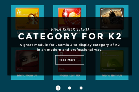 Joomla расширение Vina Jssor Tiled Category for K2