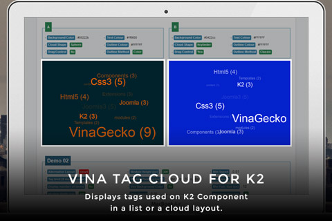 Joomla расширение Vina Tag Cloud for K2