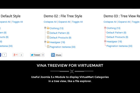 Joomla расширение Vina Treeview for VirtueMart 