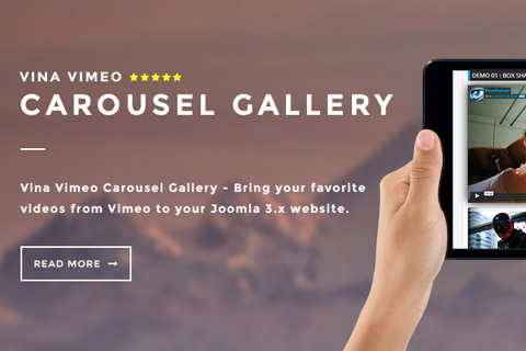 Joomla расширение Vina Vimeo Carousel Gallery