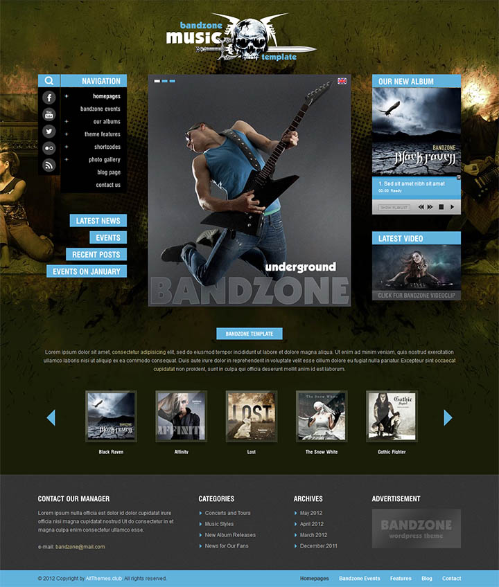 WordPress шаблон AitThemes Bandzone