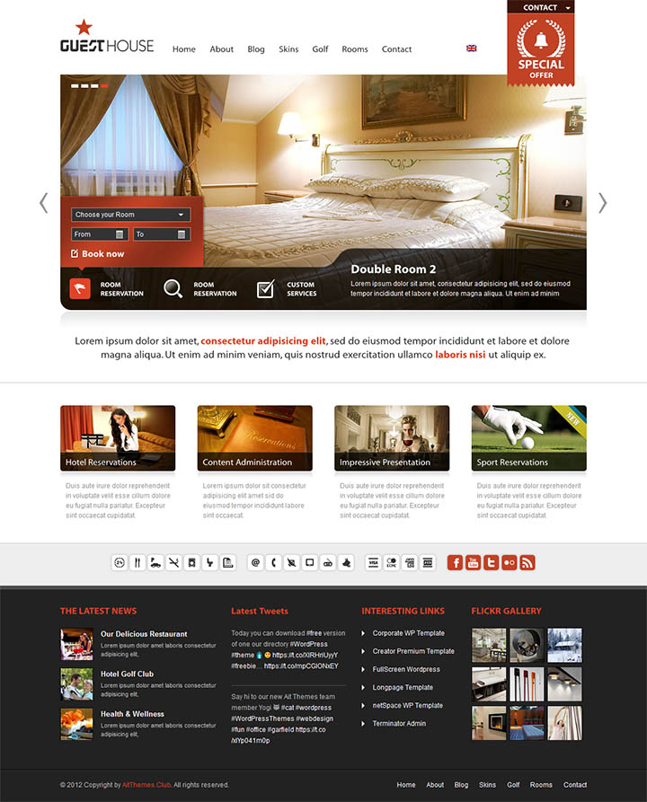 WordPress шаблон AitThemes Guesthouse