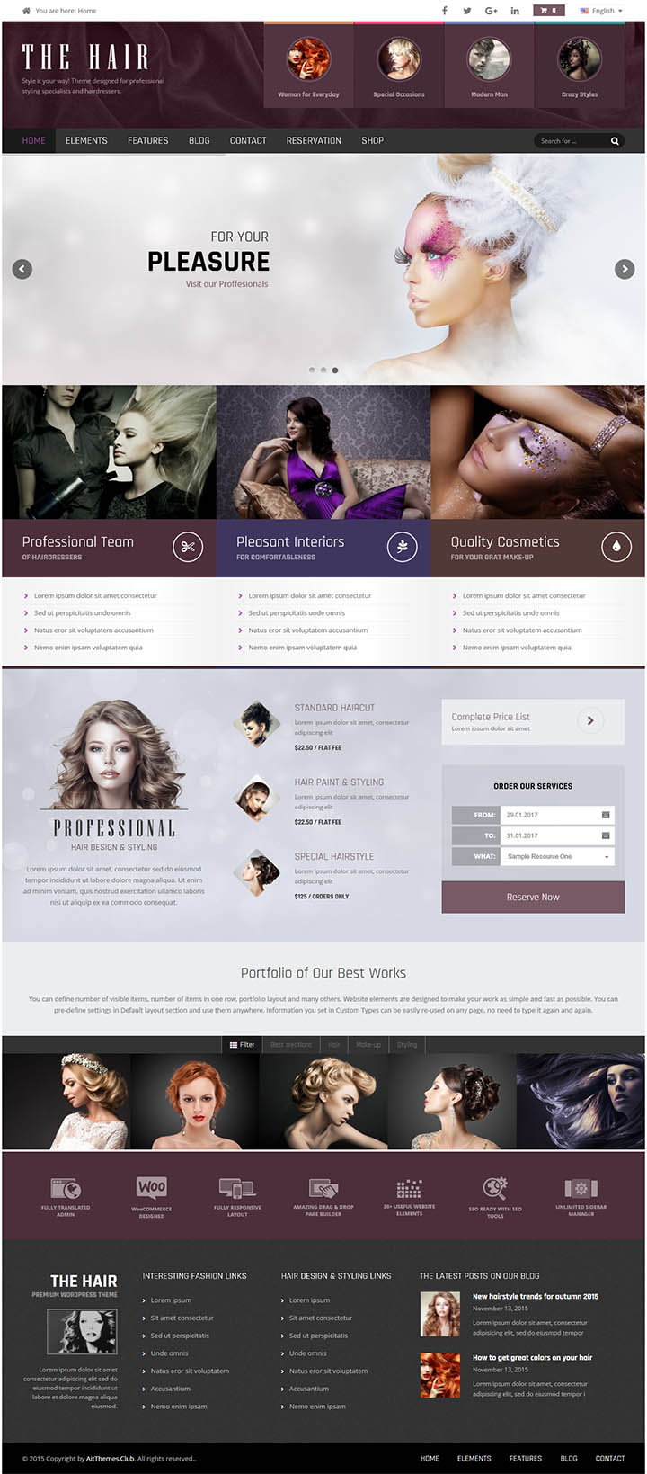 WordPress шаблон AitThemes Hair