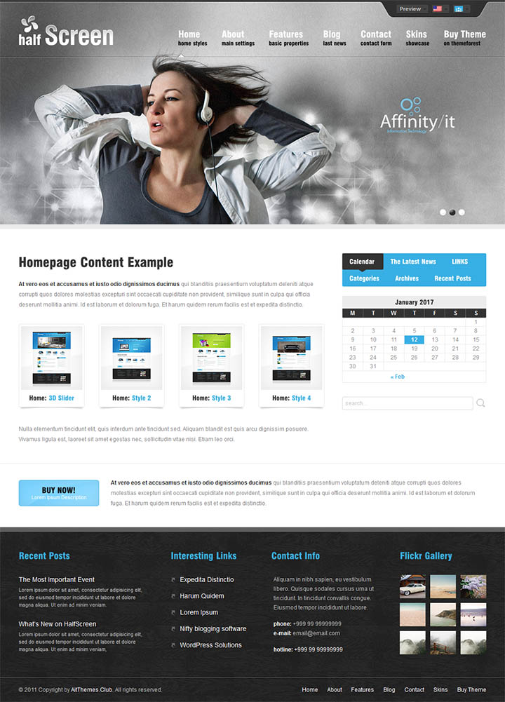 WordPress шаблон AitThemes Halfscreen