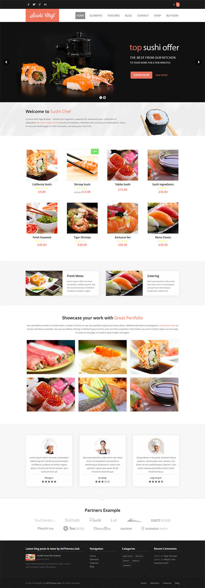 WordPress шаблон AitThemes Sushi