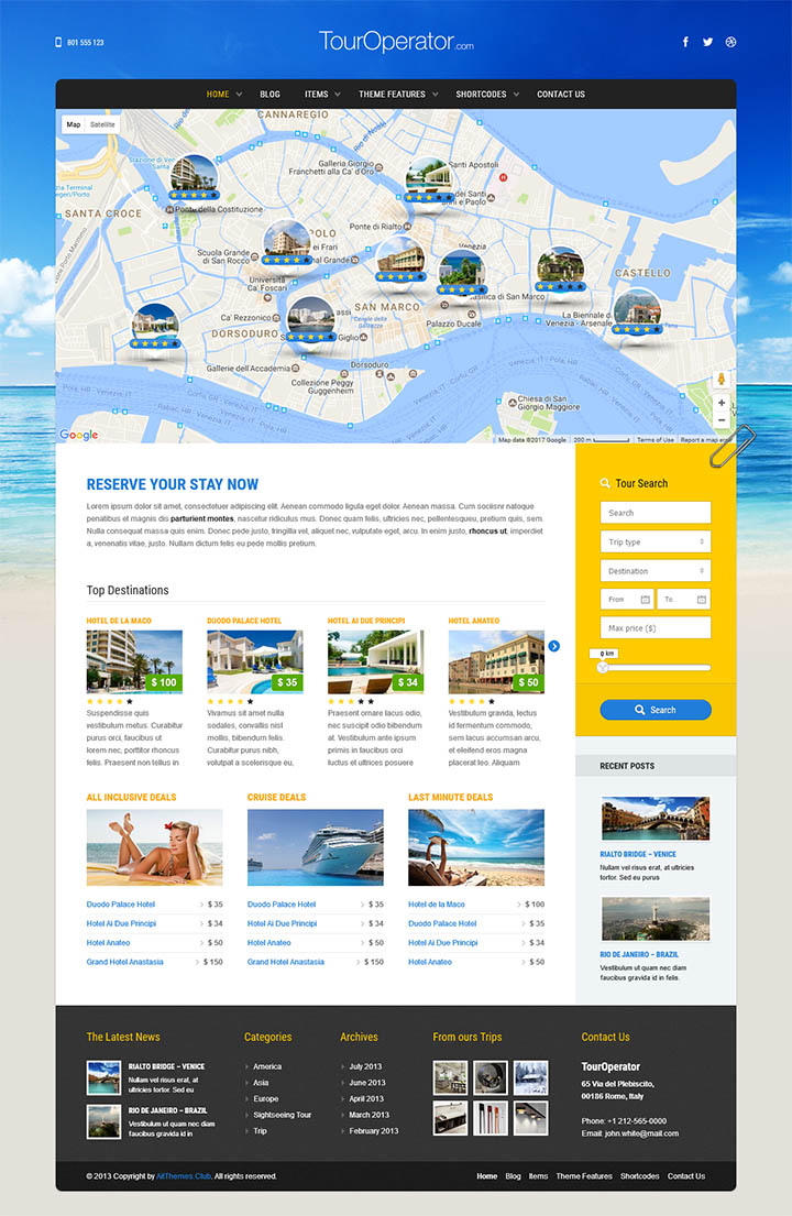 WordPress шаблон AitThemes Tour Operator