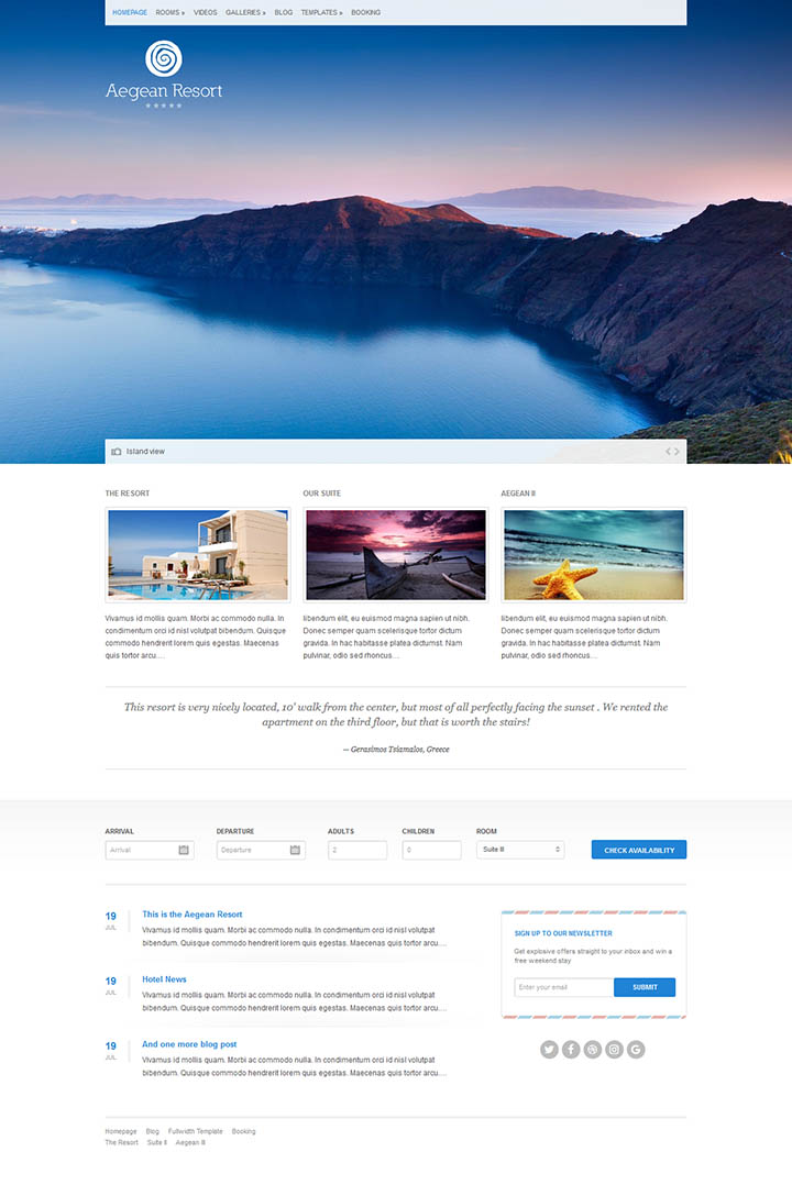 WordPress шаблон CSSIgniter Aegean Resort
