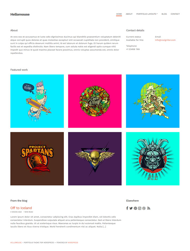 WordPress шаблон CSSIgniter Hellomouse