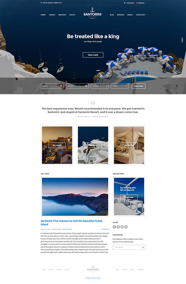WordPress шаблон CSSIgniter Santorini Resort