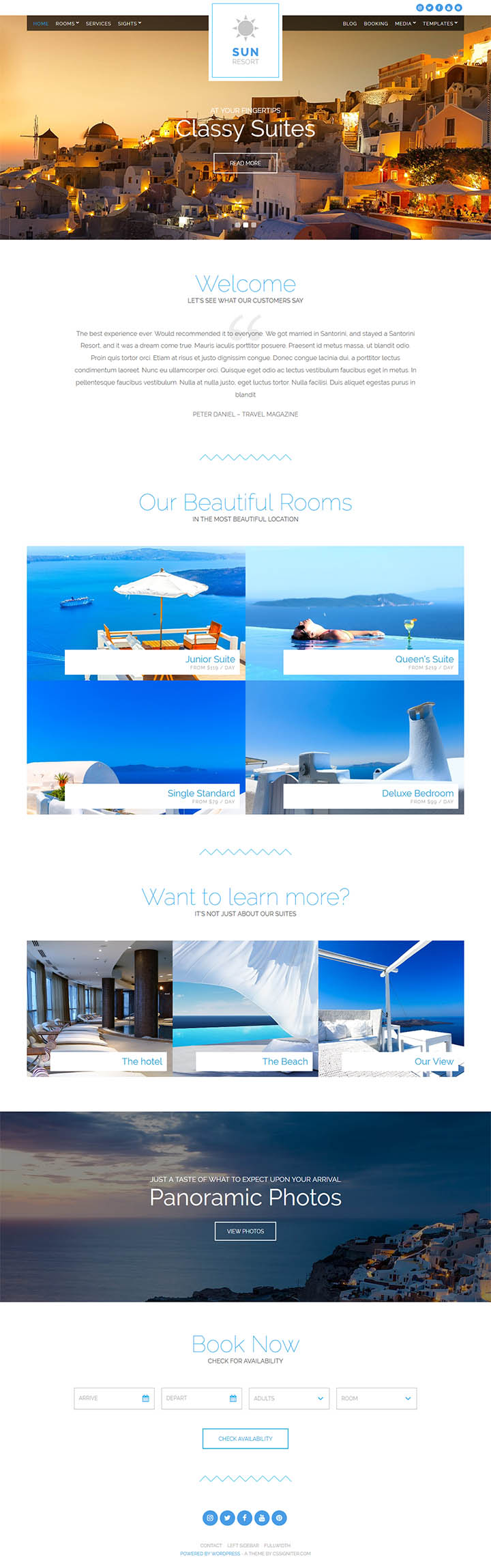 WordPress шаблон CSSIgniter Sun Resort