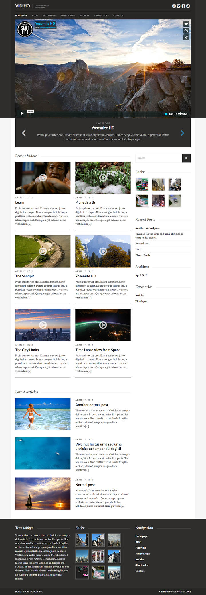 WordPress шаблон CSSIgniter Vidiho