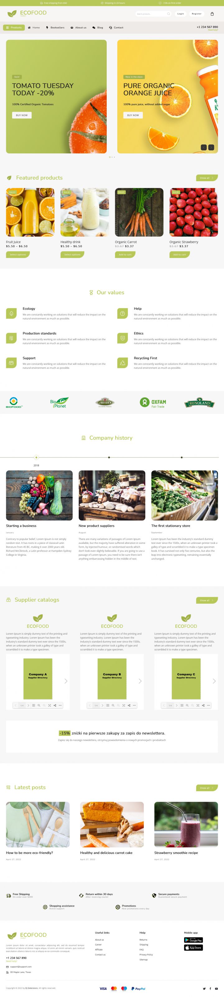 WordPress шаблон DJ-EcoFood