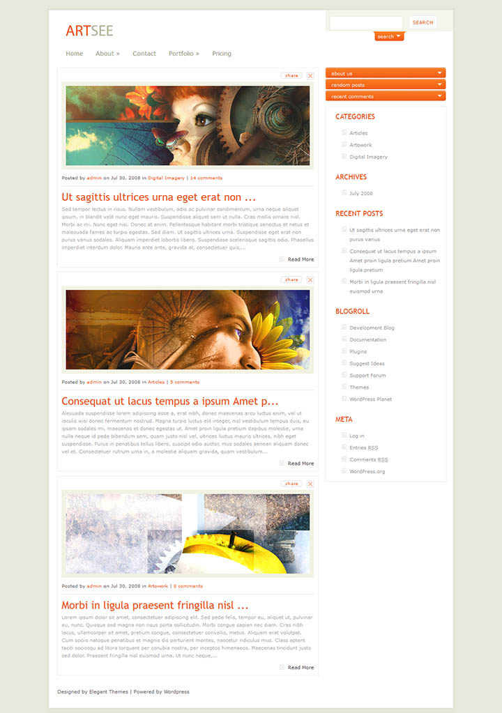 WordPress шаблон ElegantThemes ArtSee